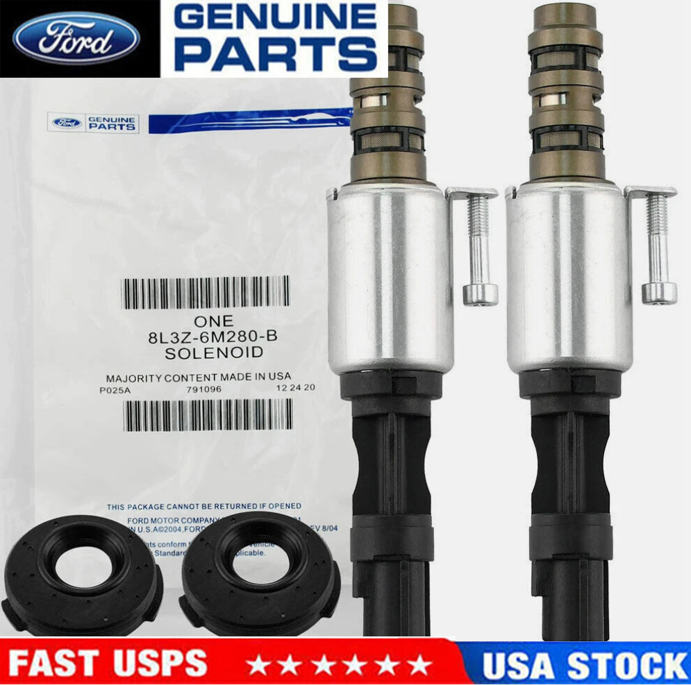 2PC Genuine Ford Solenoid 8L3Z-6M280-B VCT For 04-10 F-150 Expedition 4.6L 5.4L