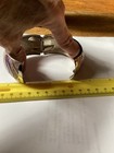 Bracelet Vtg Retro Mod Enameled Hinged Clamper Purples, Silver Bulls-eye Swirls — photo 7