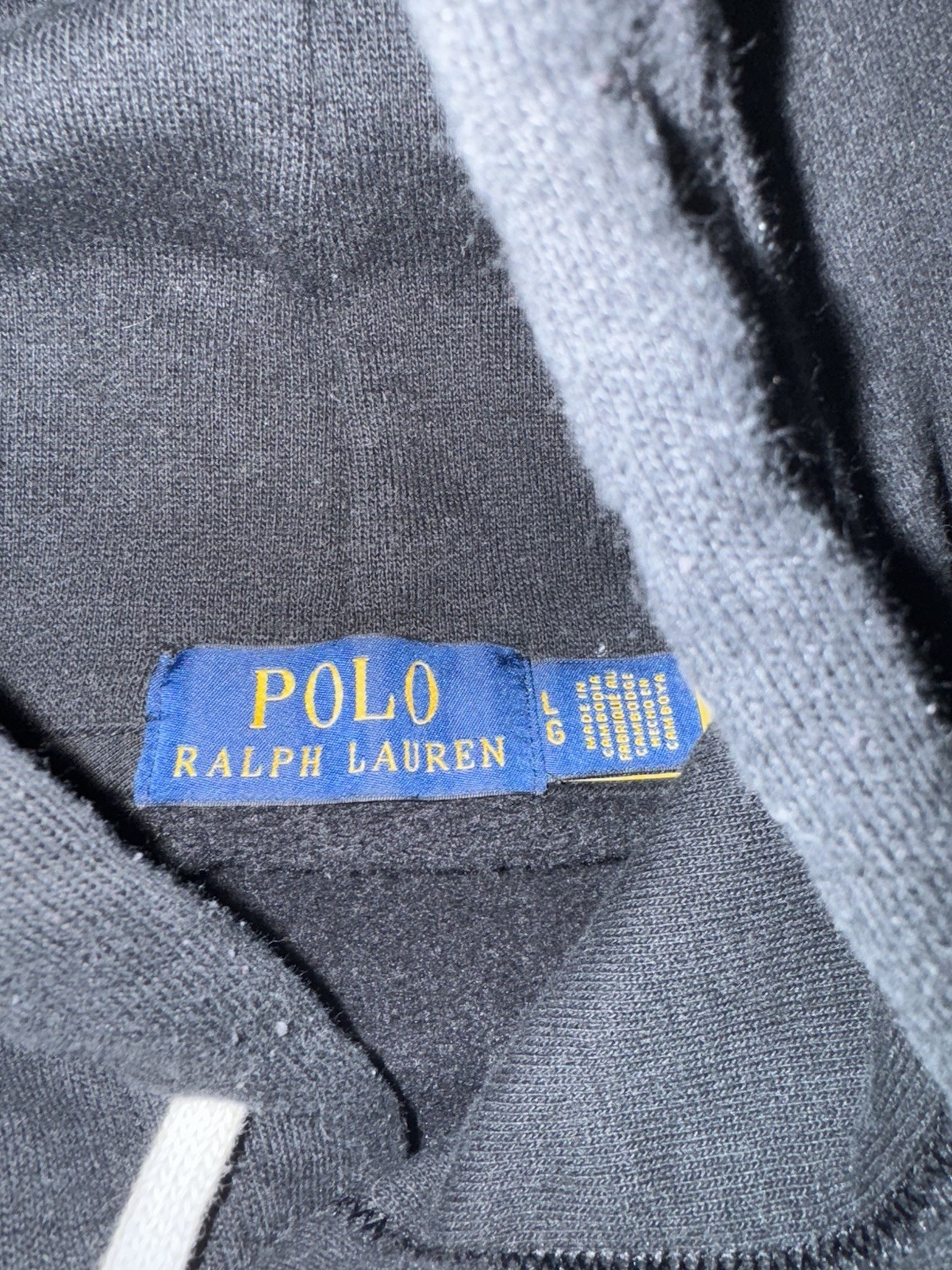 Polo Ralph Lauren Felpa con Cappuccio Uomo Grande Nero Pullover Rosso Pony LEGGI