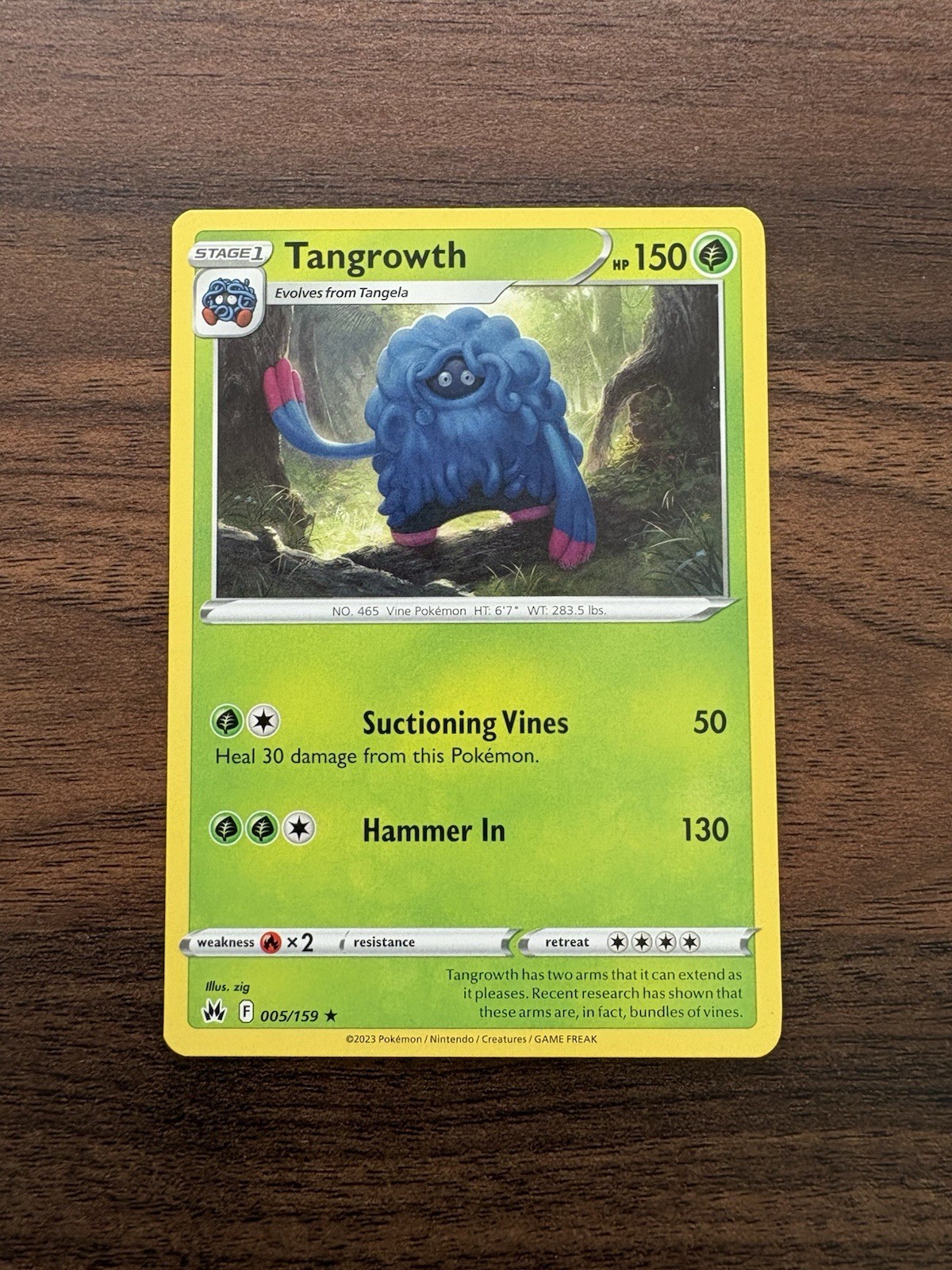 Tangrowth 005/159 Rare Crown Zenith Pokemon Near Mint