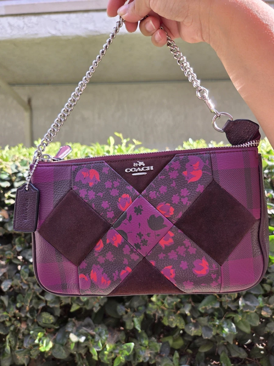 Coach Women's Suede Exterior Purple Bags & Handbags for Women for
