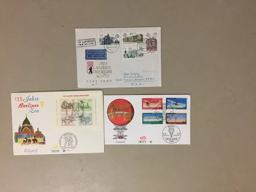 Three Germany fdc with multiple stamps