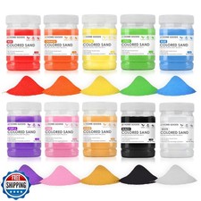 JJ CARE Colored Sand, 11 lbs. 10 Bottles Craft Sand Art Kit for Kids 3 Year...