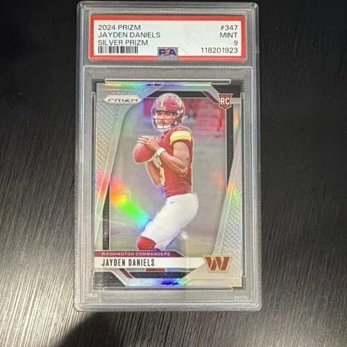 2024 Panini Prizm Jayden Daniels #347 Silver Prizm Rookie PSA 9