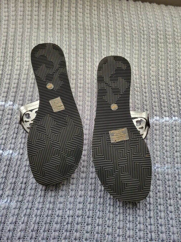 SANDALIA CHANCLA TORY BURCH MILLER CHAROL PLATEADO TALLA 8,5 Foto 3 de 3