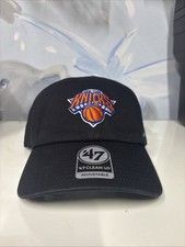 Sombrero de papá ajustable de limpieza negro marca New York Knicks '47