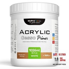 Large Gesso Primer for Acrylic Painting 56.4 Oz / 56.4 Ounce Pack of 1 White