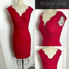 Tadashi Shoji Size 0 Stunning! Lace dress Red . Party Wedding Event