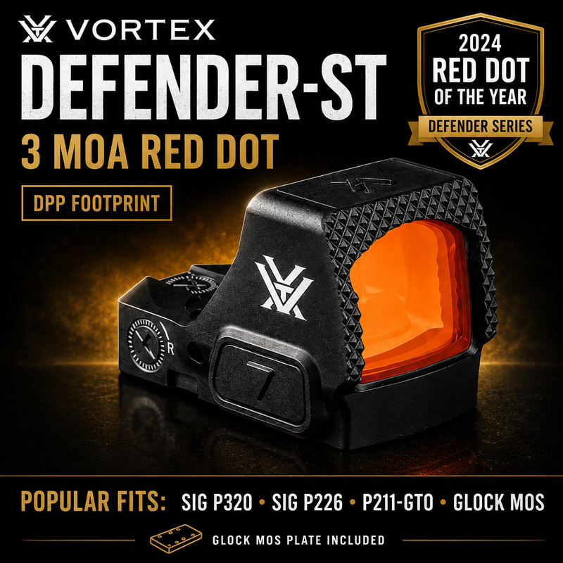 Vortex Defender-ST 3 MOA Red Dot DFST-MRD3 DPP SIG P320 P226 P211-GTO Glock MOS