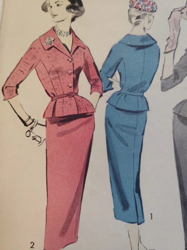 Skirt Jacket Suit 11 Advance 8420 Sewing Pattern Cut VTG Slim Fitted Straight - Image 3 of 4