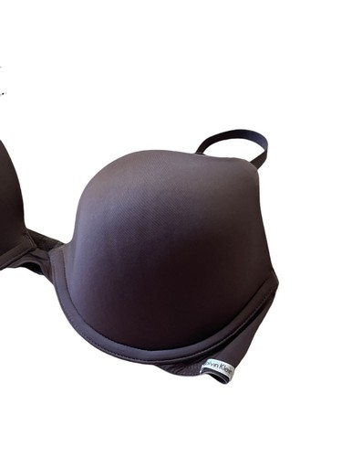 Calvin Klein Push Up Bra Womens 34C Purple Solid Logo Solid Underwire Padded - Picture 2 of 8