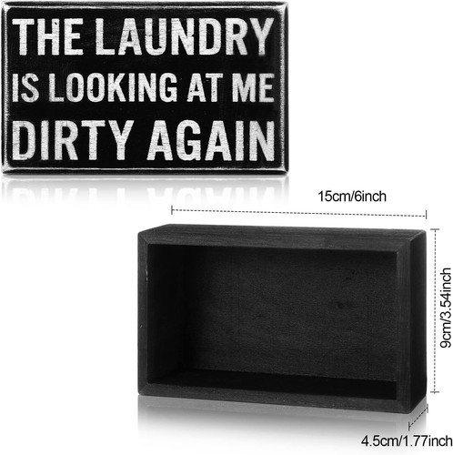 Farmhouse Laundry Room Decor Box Sign Funny Cute Color - Picture 2 of 7