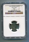 1724 Netherland 2 Stuiver Holland Silver Coin NGC F12 Dutch Colonial Silver