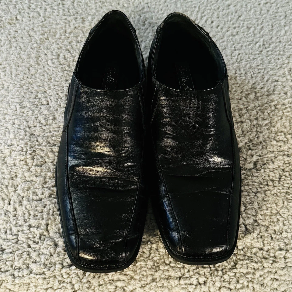 Delli Aldo Zapatos Mocasines Hombres 11 Negro Cuero Vestido Foto 2 de 4