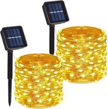 Outdoor Solar Fairy String Lights Copper Wire Waterproof Garden Decor 2x 100 LED