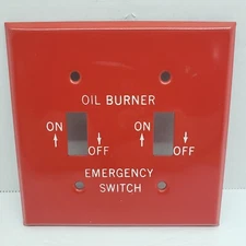 Vintage Mulberry 2 Gang Oil Burner Cover Plate Red Metal #41002