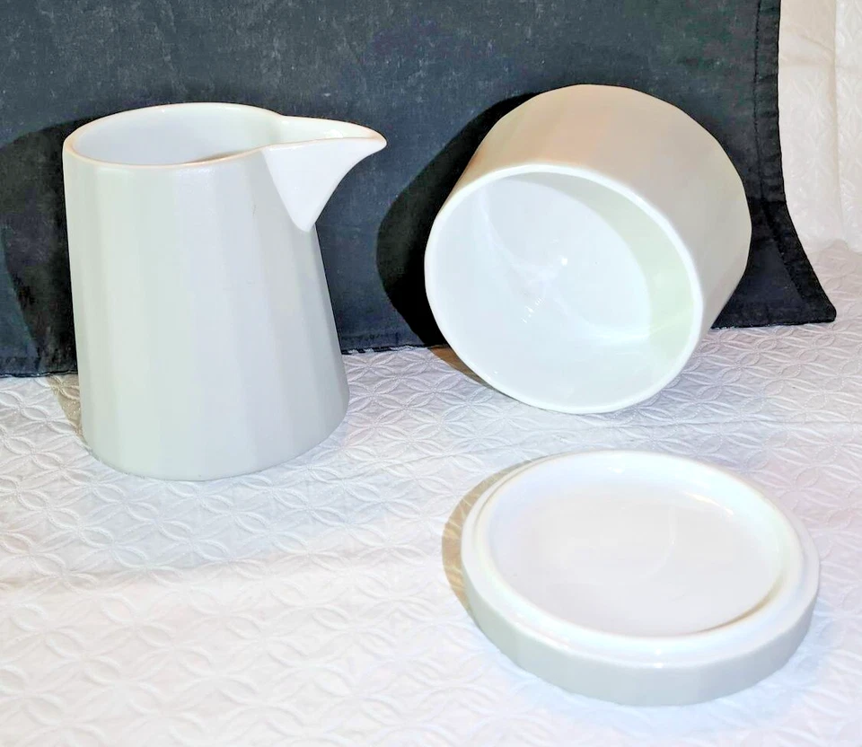 Dansk Metria Titanio Minimalista Azúcar Cuenco Con Tapa y Crema Set Apilable Mod Foto 3 de 4