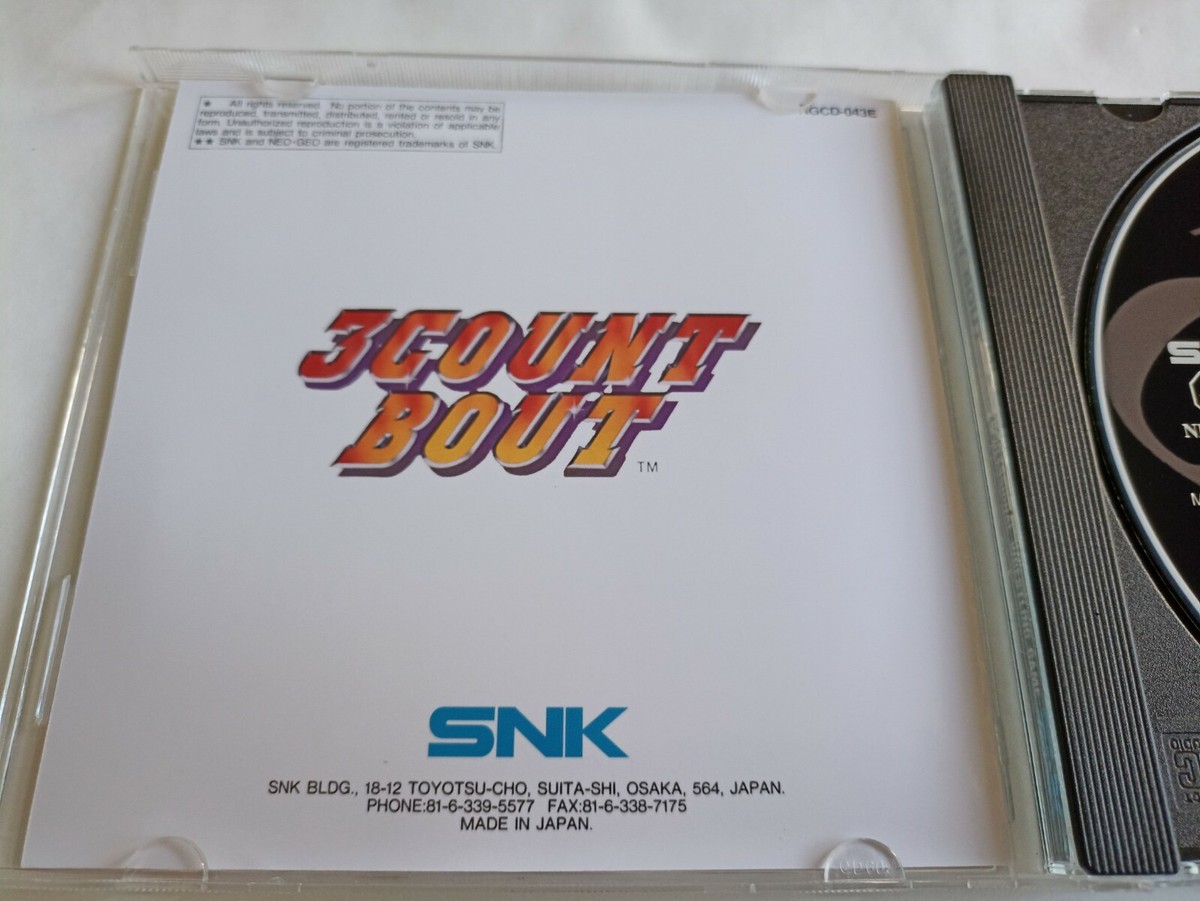 SNK Neo Geo CD CDZ 3 Count Bout (Fire Suplex) cover and case SNK Neo Geo CD CDZ 3 Count Bout (Fire Suplex) cover and case
