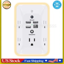 Outlet Extender with Night Light, Multi Plug Outlet, USB Wall Charger Surge Prot