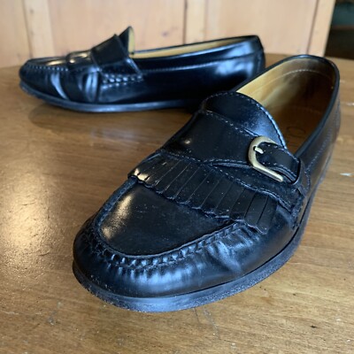 Cole Haan Black Buckle Strap Kiltie Loafers Mens 8.5 D | eBay display picture 1