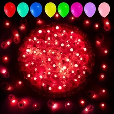 100 Piece Red Round LED Mini Flash Lamp Balloon Light Fits Party Festival Decor