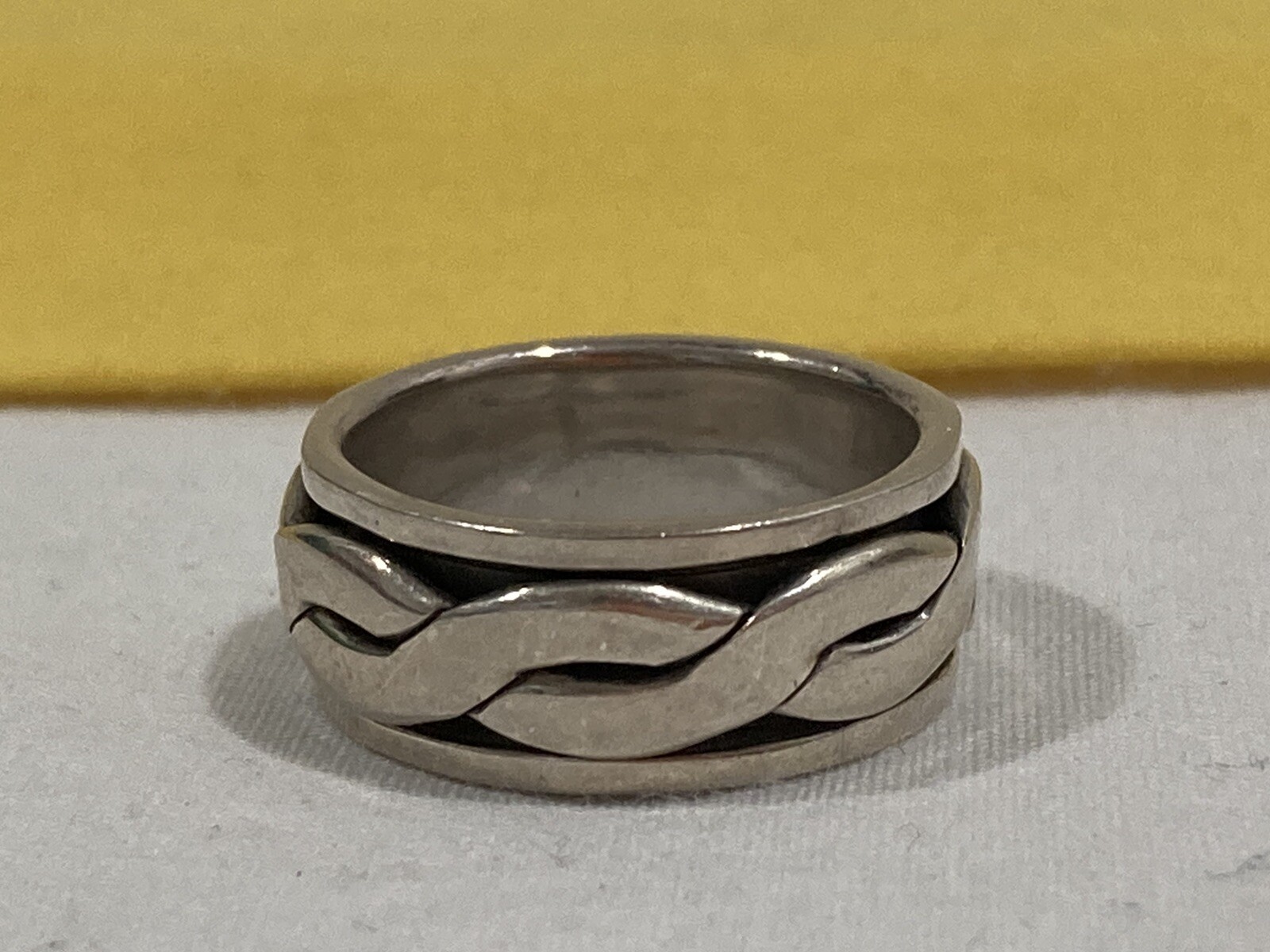 Vintage SIGNED Geometric Wavy Pattern SPINNER Ste… - image 6