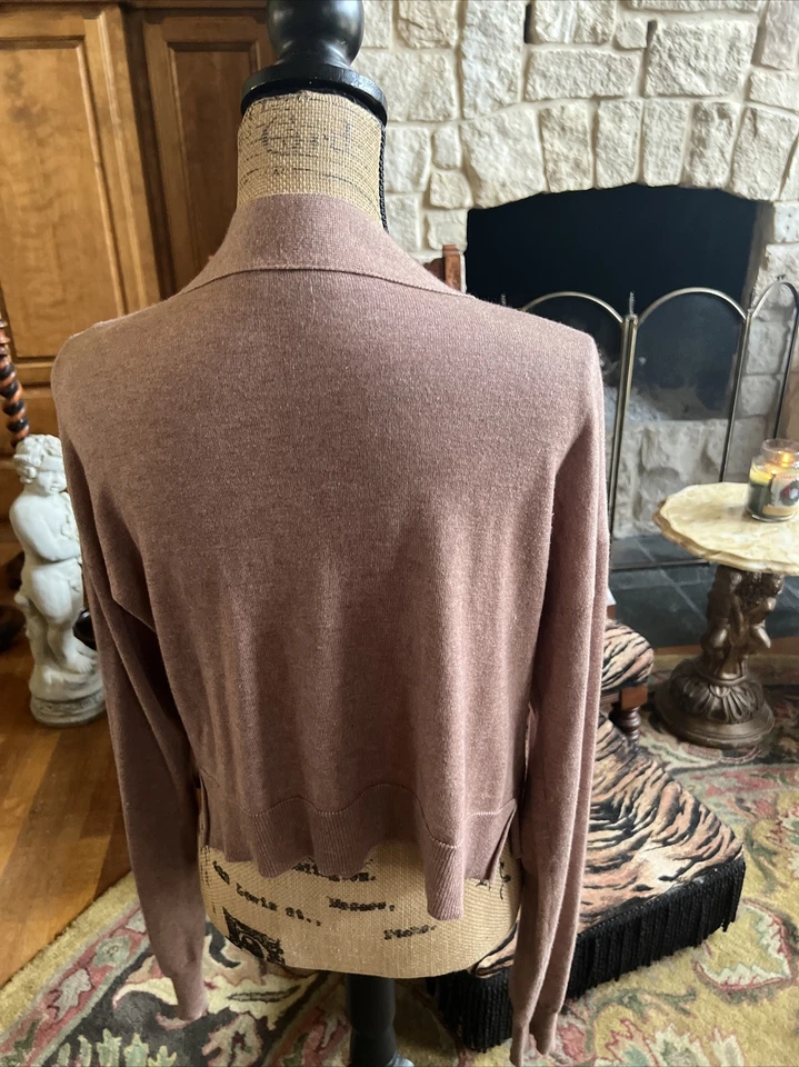 "Cárdigan suéter Stella Mccartney rosa polvoriento algodón lana seda 38 M L 44"" 19""" Foto 4 de 4