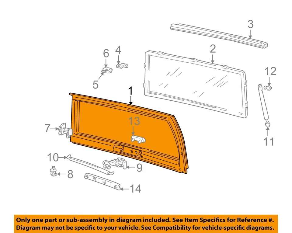 Used Deck Lid fits: 2001 Chevrolet Astro with Dutch door upper w/wiper w/privacy - Изображение 2 из 4