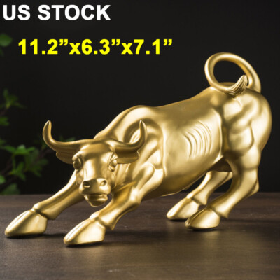 Wall Street Golden Bull Statue Wall Street Charging Bull Sculpture Home Decor