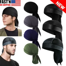 Cooling Durag Du-rag Wave Cap Hat Doo Rag Biker Bandana Head Wrap Skull Cap