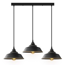 Image of Industrial 3 Way Pendant Light Modern Kitchen Hanging Ceiling Lamp shade E27