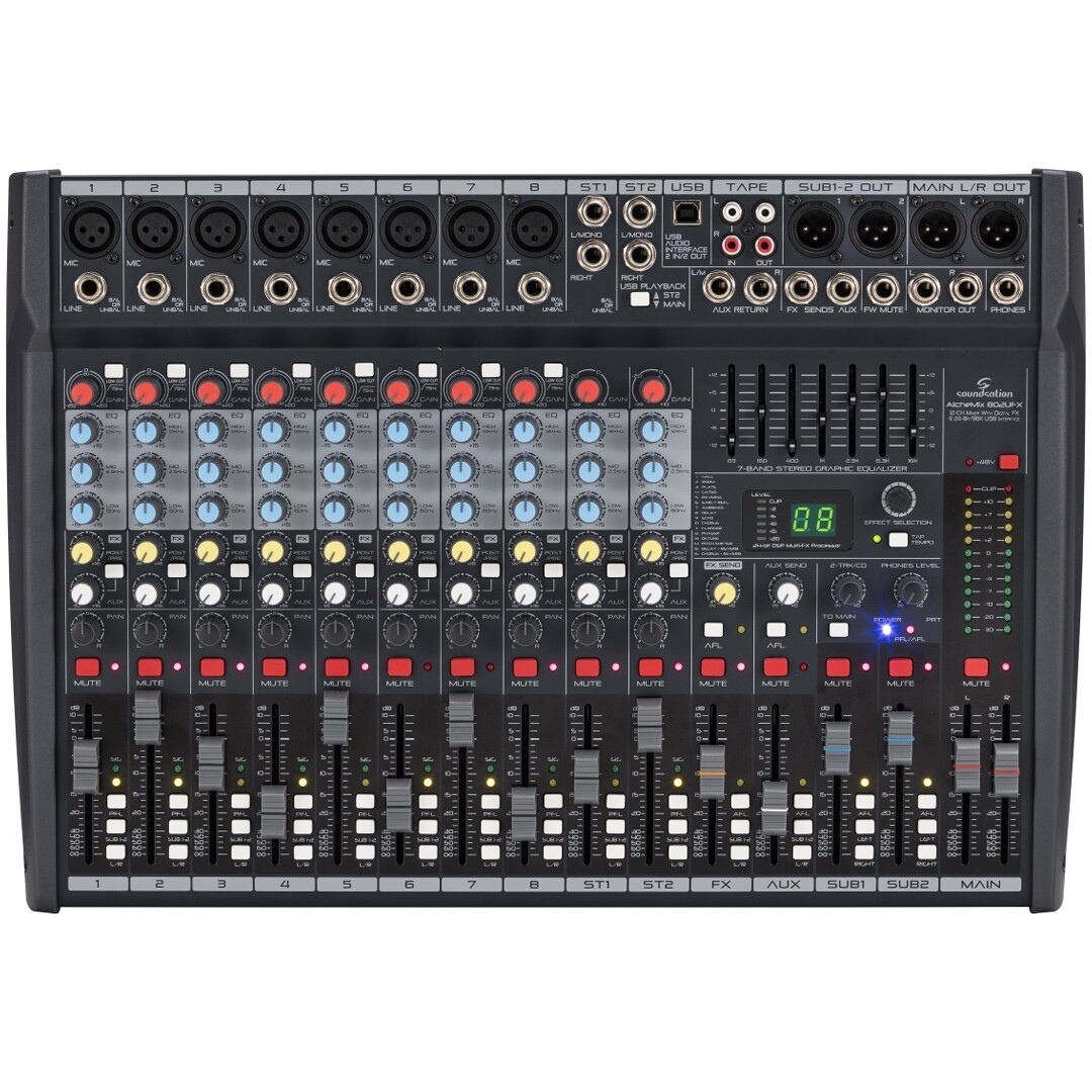 SoundSation ALCHEMIX 802UFX Mixer Passivo 12 Canali Multieffetto/Scheda In/Out