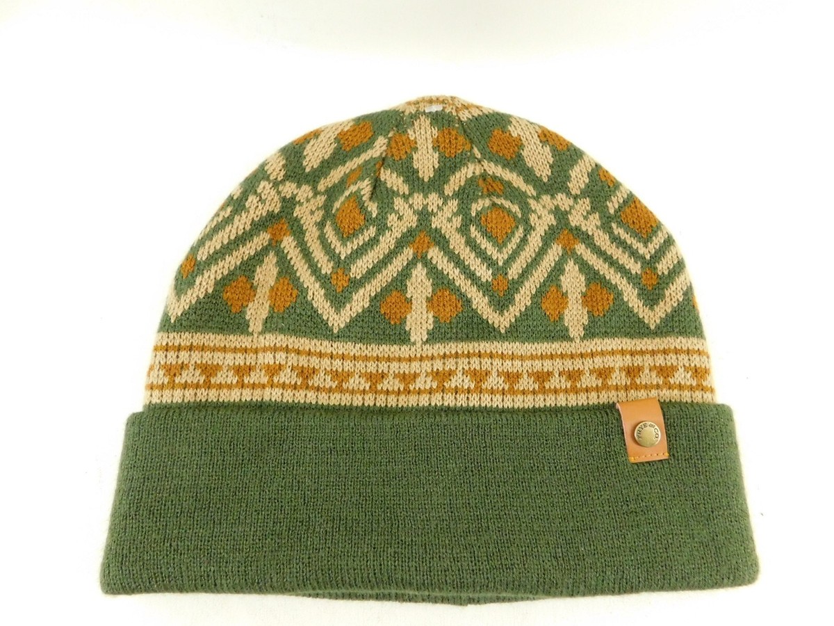 Frye & Co NWT Southwest Jacquard Beanie Solid Cuff Evergreen  display picture 1