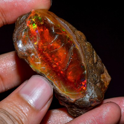 14.50 Ct Shiny Wire Fire Ethiopian Opal Rough Loose Gemstone - Raw Crystal For Jewelry Making & Healing