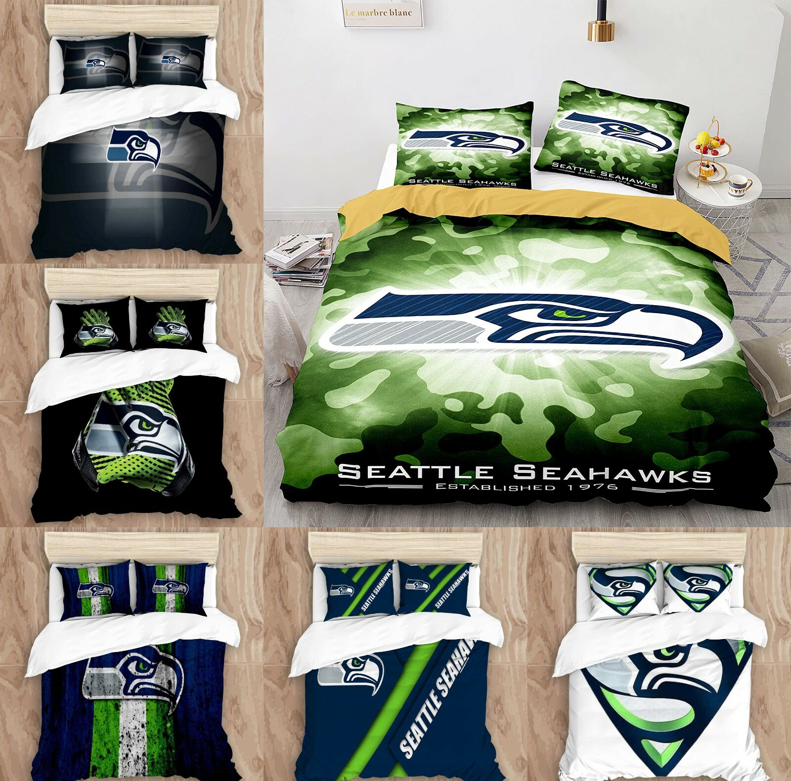 Seattle Seahawks Bedding Set 3PCS Duvet 
