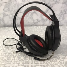 Genuine Gamer Black  Red Wired Gaming Headset / Headphones Untested