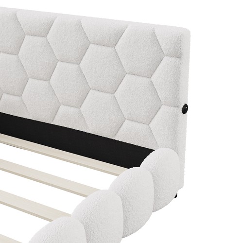 Tagesbett 2in1 Schlafsofa Polsterbett 140x200 Bettgestell mit Lattenrost LED&USB - Bild 11 von 11