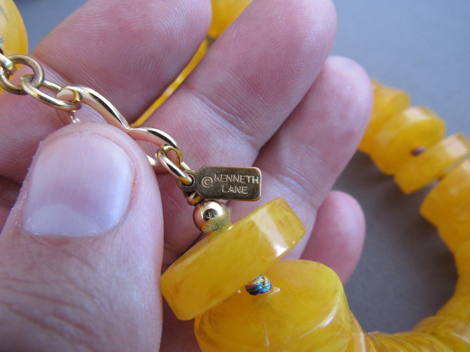 VINTAGE KJL KENNETH J LANE BUTTERSCOTCH LUCITE SW… - image 4