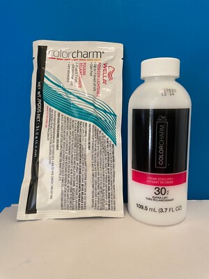 2 Wella Color Charm Bleach Powder Lightener & 30 Volume Developer  Authentic
