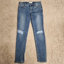 Free People Jeans Womens 25 Blue Denim Distressed