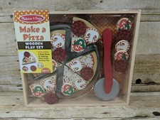 Melissa and Doug Make A Pizza Wooden Play Set Puzzle Pretend Educational NEW