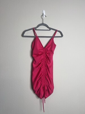 SHEIN Women's Extra SmallPetite Rouched Bodycon Dress Hot Pink | eBay