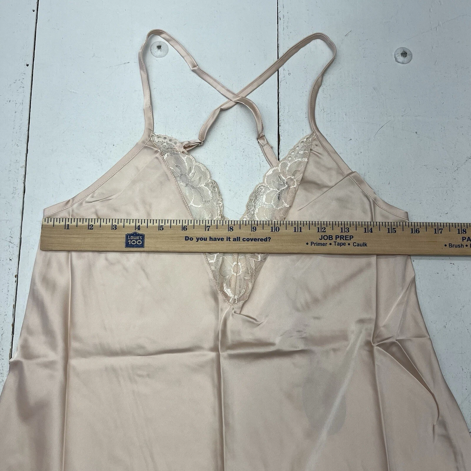 OFF WHITE Abito Avid Love Champagne Tan Lingerie Raso Mini Intimi Donna Taglia Large