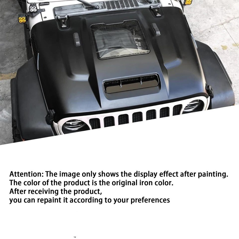 Space Capsule Hood for 2007-2018 Jeep Wrangler JK JKU Upgrade Heat Dispersion - Imagem 3 de 4