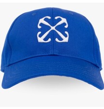 Off White Arrow Drill Logo Baseball Cap Blue Size Medium Brand New AUTHENTIC 