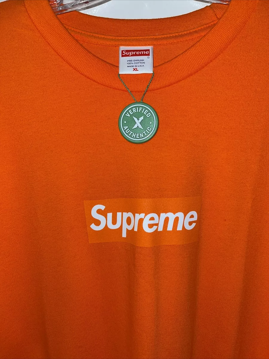 Supreme Box Logo L/S Tee Orange Size XL FW20