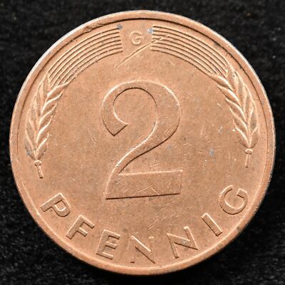 West Germany 2 Pfennig 1983G, Coin, Inv#E357
