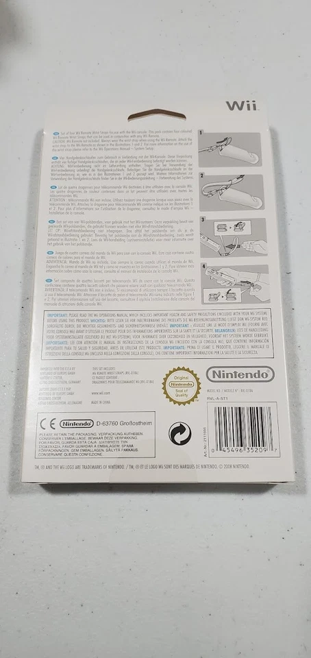 4 NOVAS Correia de Pulso Oficial OEM Nintendo Wii Controle Remoto RVL-018 Rosa Azul Branco Verde - Imagem 2 de 2