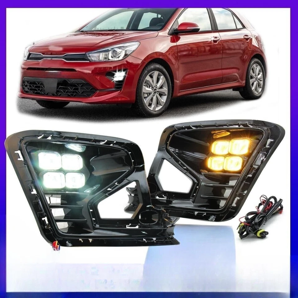 LED Daytime Running Lamp Bicolor Turn Light For Kia RIO K2 2022-2023 2pcs - Изображение 2 из 4