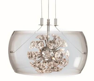 Clearance Searchlight 3809 9cc Safia Glass Drum Pendant Ceiling